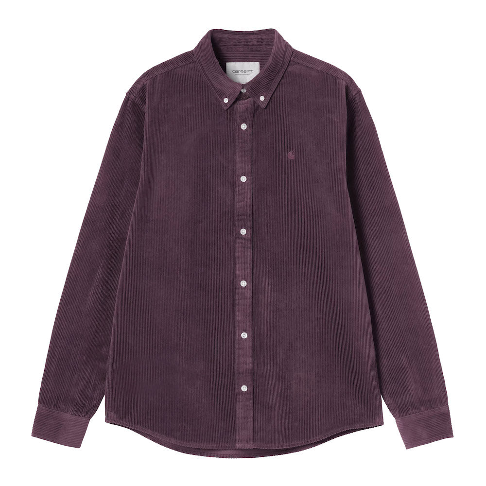 Camicia Carhartt WIP L/S Madison Cord Shirt Cozy Purple – vista frontale