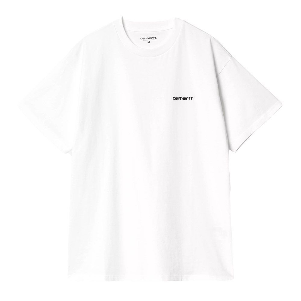 T-shirt Carhartt WIP S/S Script Embroidery T-Shirt White / Black – vista frontale