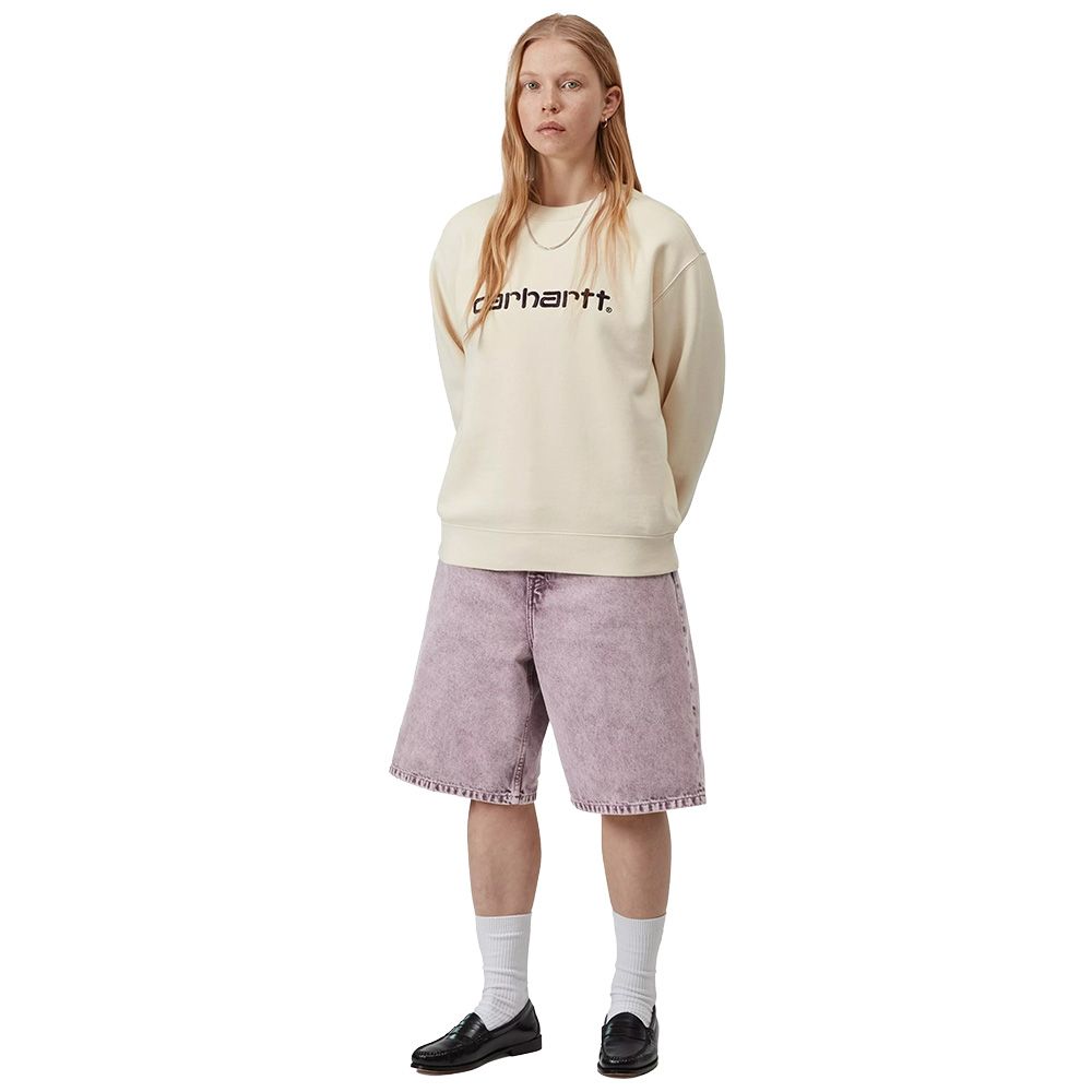 Short Carhartt WIP W' Brandon Short Cozy Purple Chalk Wash – indossati figura intera