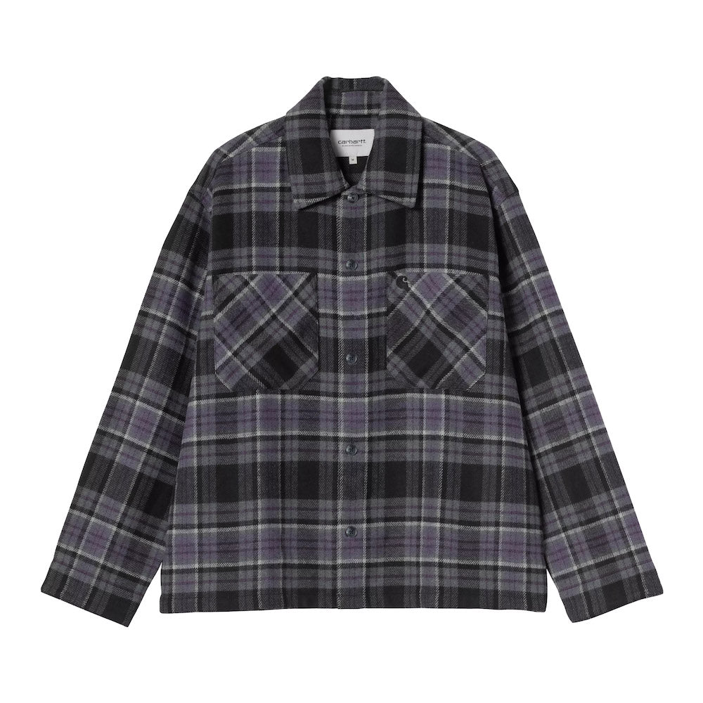 Camicia Carhartt WIP L/S Parson Shirt Parson Check / Shady Purple – vista frontale