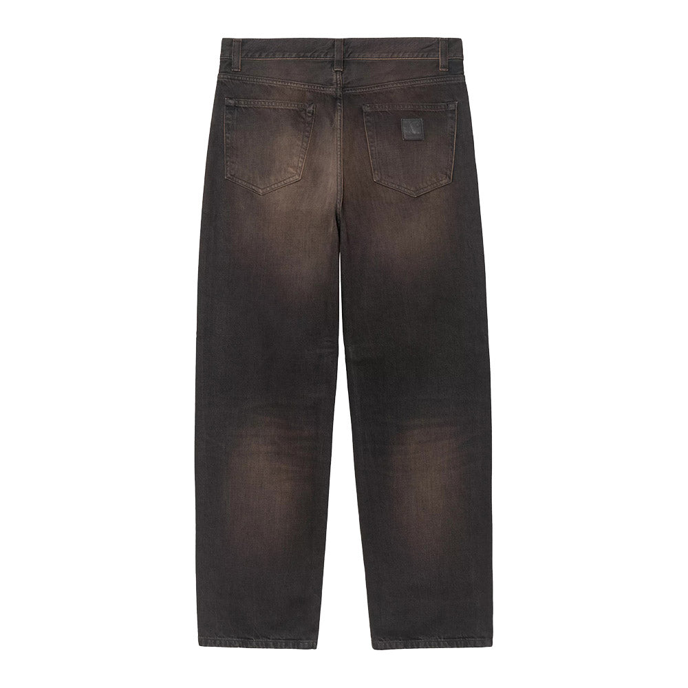 Jeans Carhartt WIP Aaron Pant Black / Tobacco Used Wash – vista posteriore