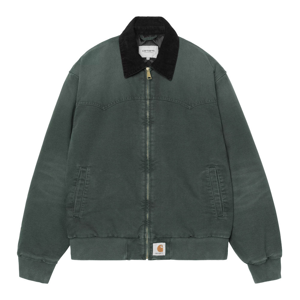 Giacca Carhartt WIP OG Santa Fe Jacket Raven / Black, Stone Canvas – vista frontale