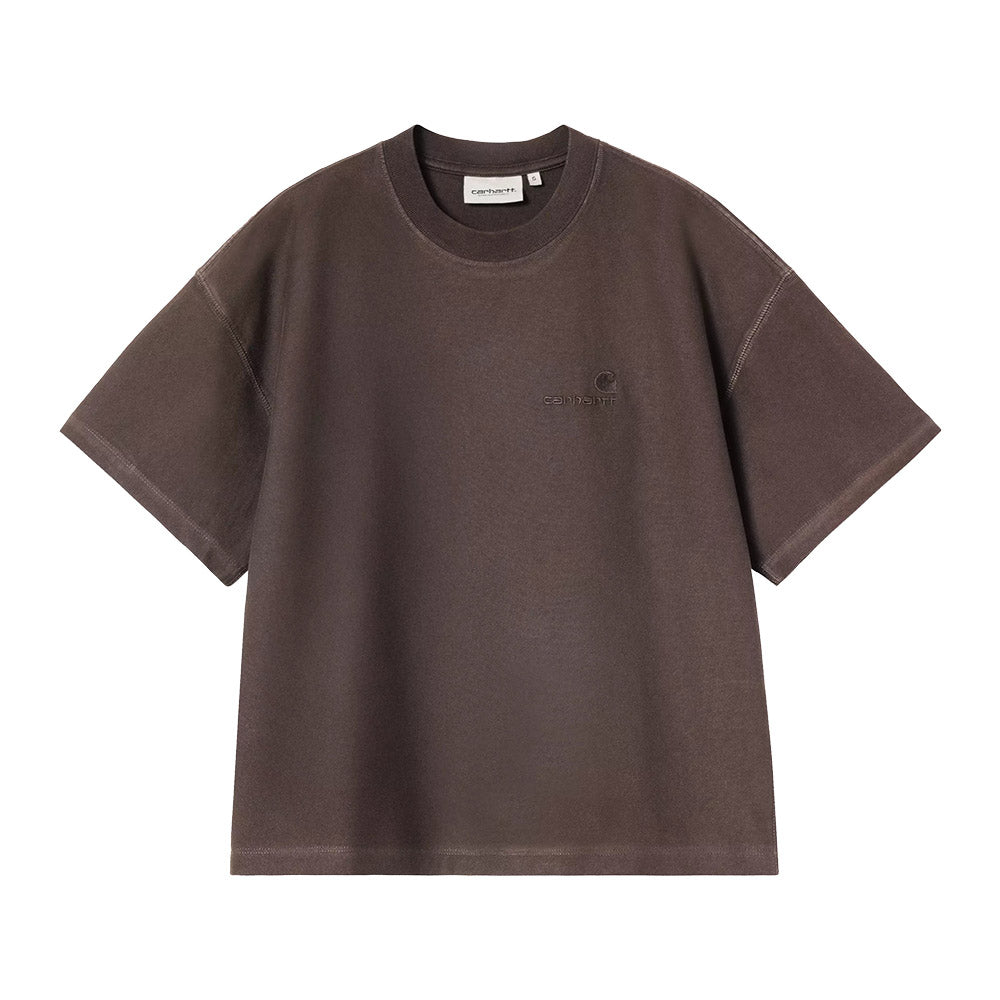 T-shirt Carhartt WIP Women's S/S Lambert T-Shirt Tobacco / Moon Wash – vista frontale