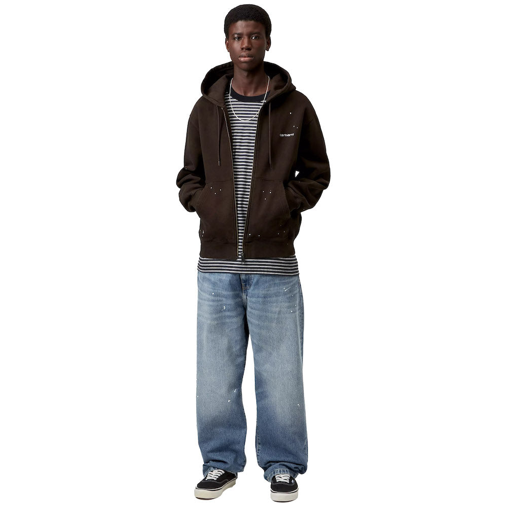 Jeans Carhartt WIP Landon Pant Blue / Destroy Wash, Splatter – indossati figura intera