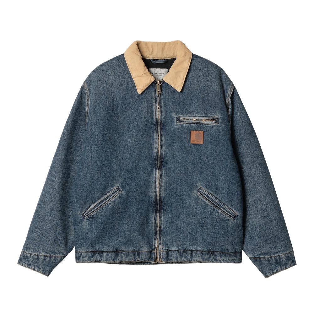 Giacca Carhartt WIP OG Detroit Jacket Blue / Dusty H Brown Worn Used Wash – vista frontale