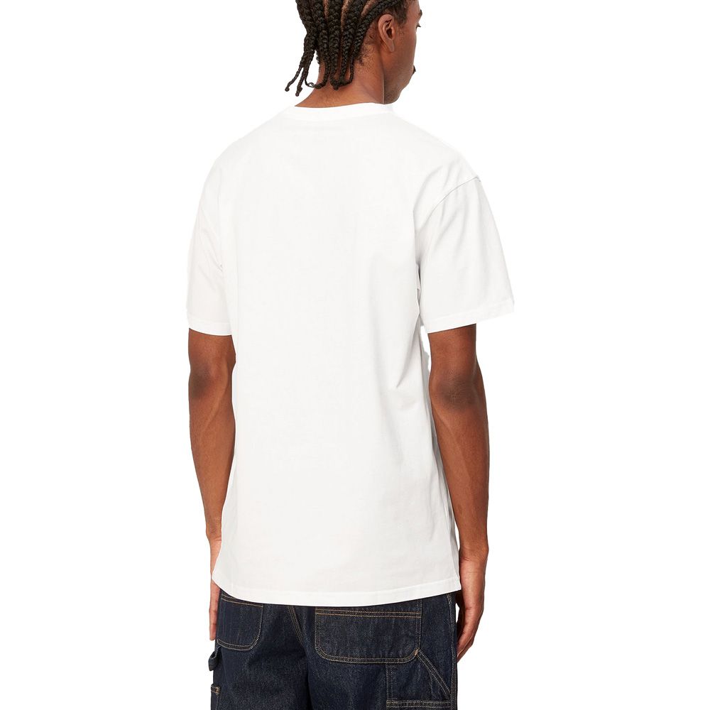 T-shirt Carhartt WIP S/S Chase T-Shirt White / Gold – indossata vista posteriore
