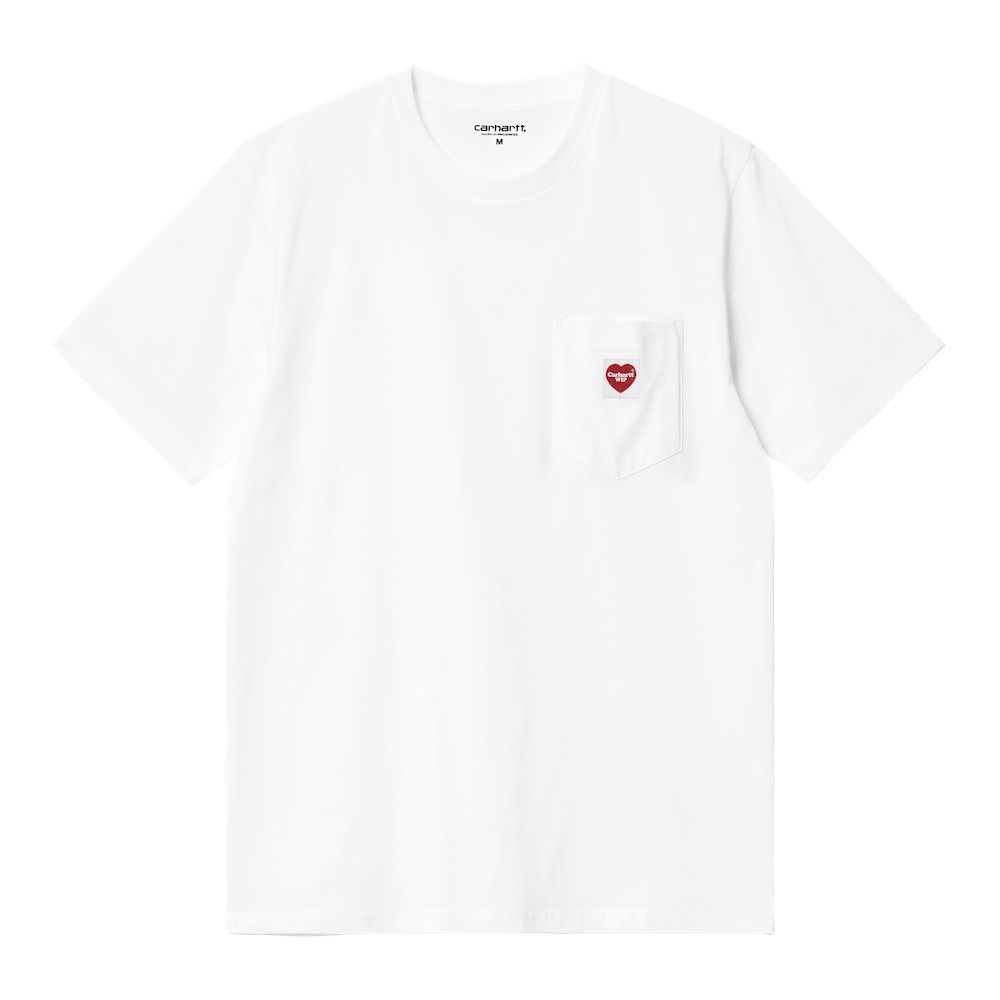 T-shirt Carhartt WIP S/S Pocket Heart T-Shirt White / Red – vista frontale