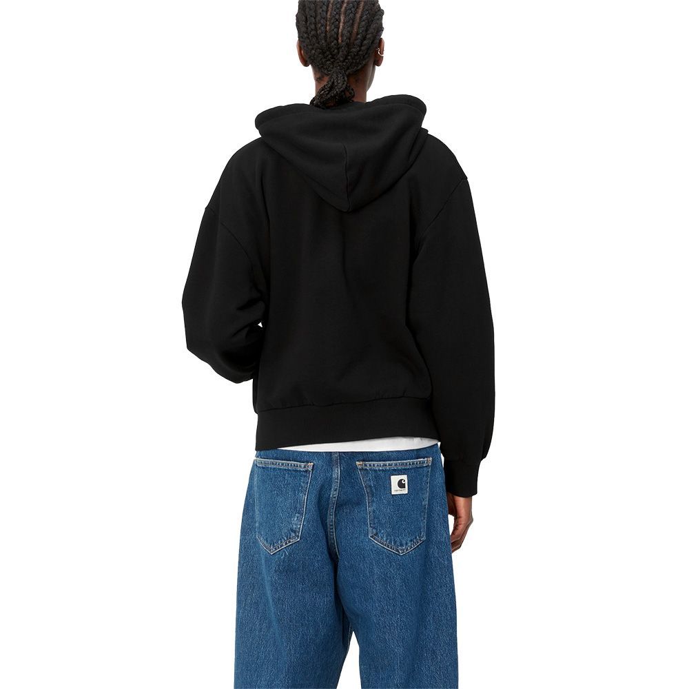 Felpa con cappuccio Carhartt WIP W' Hooded Casey Jacket Black / Silver – indossata vista posteriore