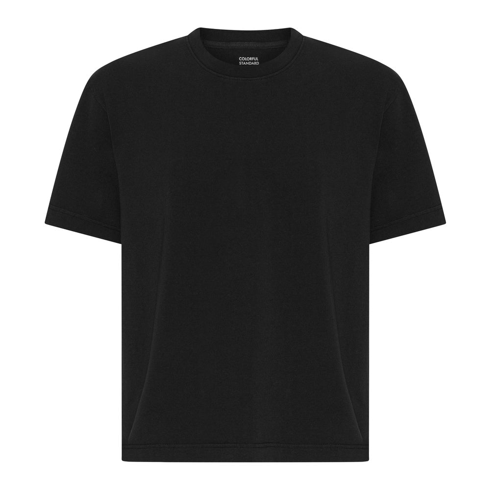T-shirt Colorful Standard Heavy Organic Boxy Tee Deep Black – vista frontale