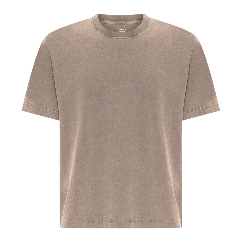 T-shirt Colorful Standard Heavy Organic Boxy Tee Faded Khaki – vista frontale