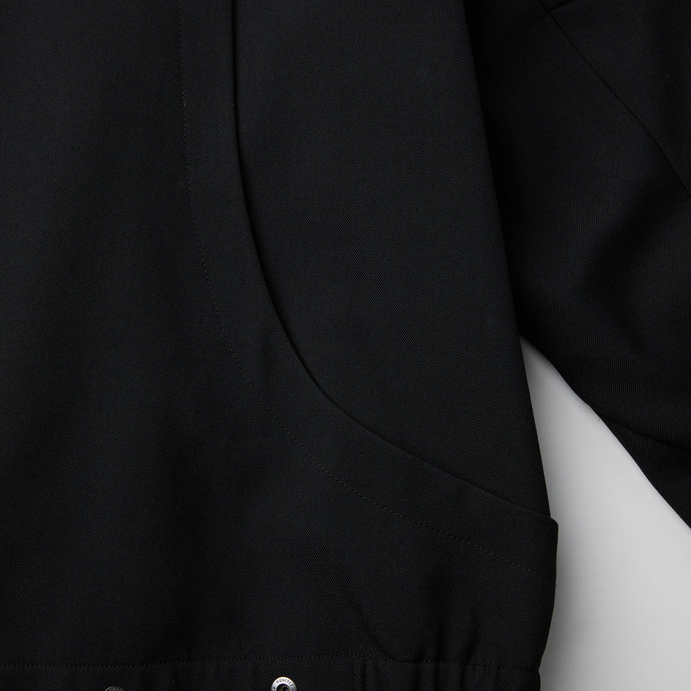 Giacca COOR Wool Blouson Jumper Black – dettaglio del fondo elasticizzato