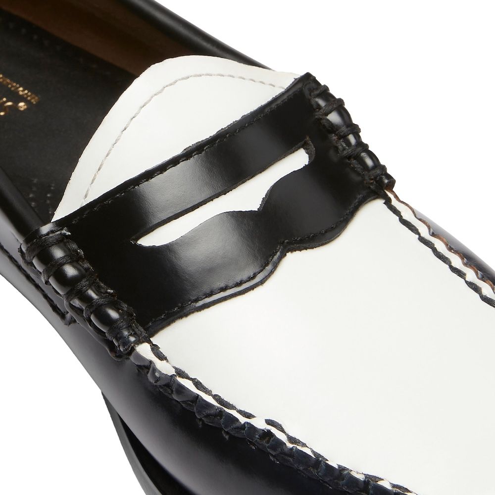 Mocassino G.H. Bass Weejuns Larson Penny Loafers Black/White – dettaglio della mascherina