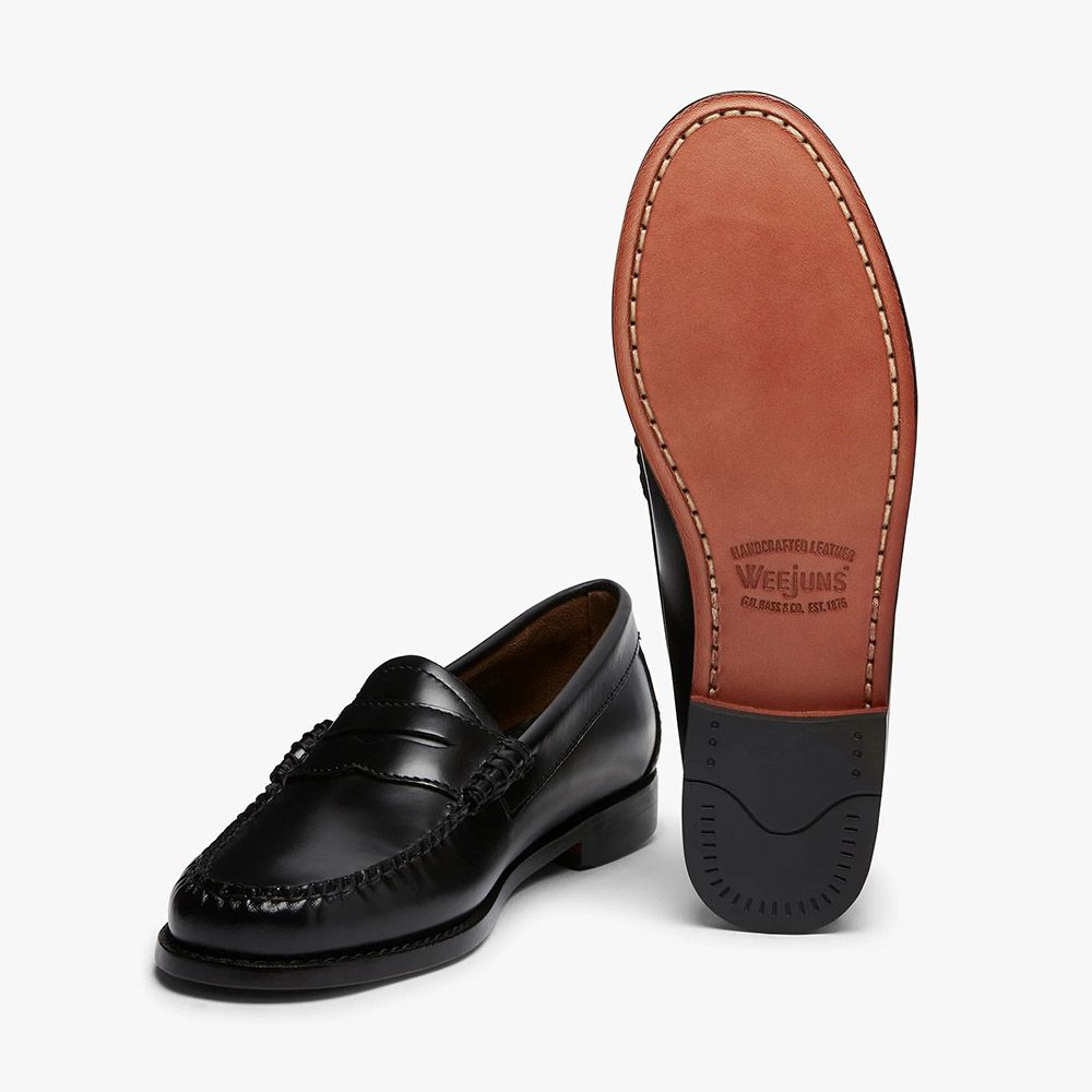 Mocassino G.H. Bass Weejuns Larson Penny Loafers Black – suola in cuoio