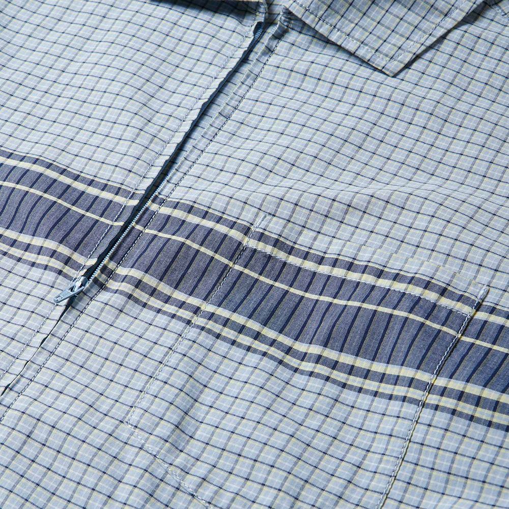 Camicia Gramicci Zip Up Wave Shirt Pacific Plaid – dettaglio della zip