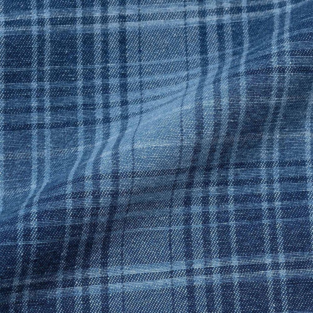 Short Gramicci Lagoon Short Denim Plaid Indigo Checkered Plaid – dettaglio del tessuto
