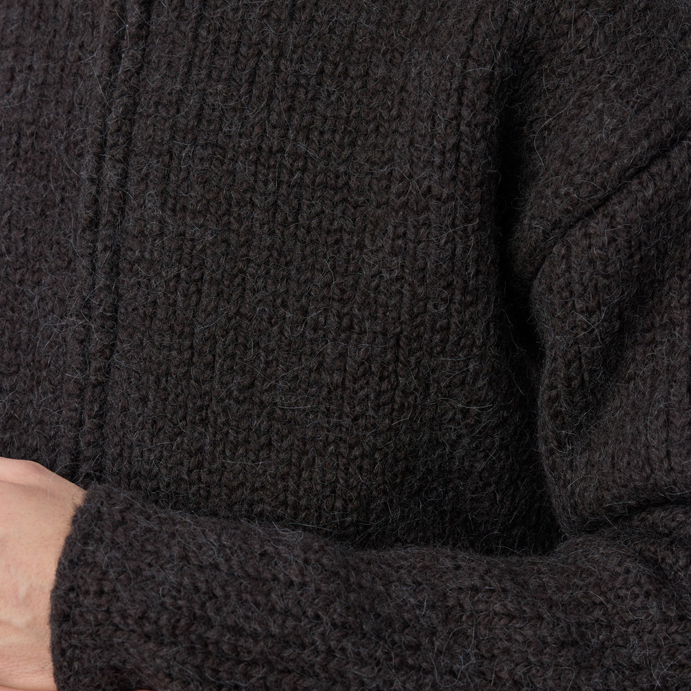 Cardigan mfpen Members Zip Knit Linty Umber – dettaglio della manica