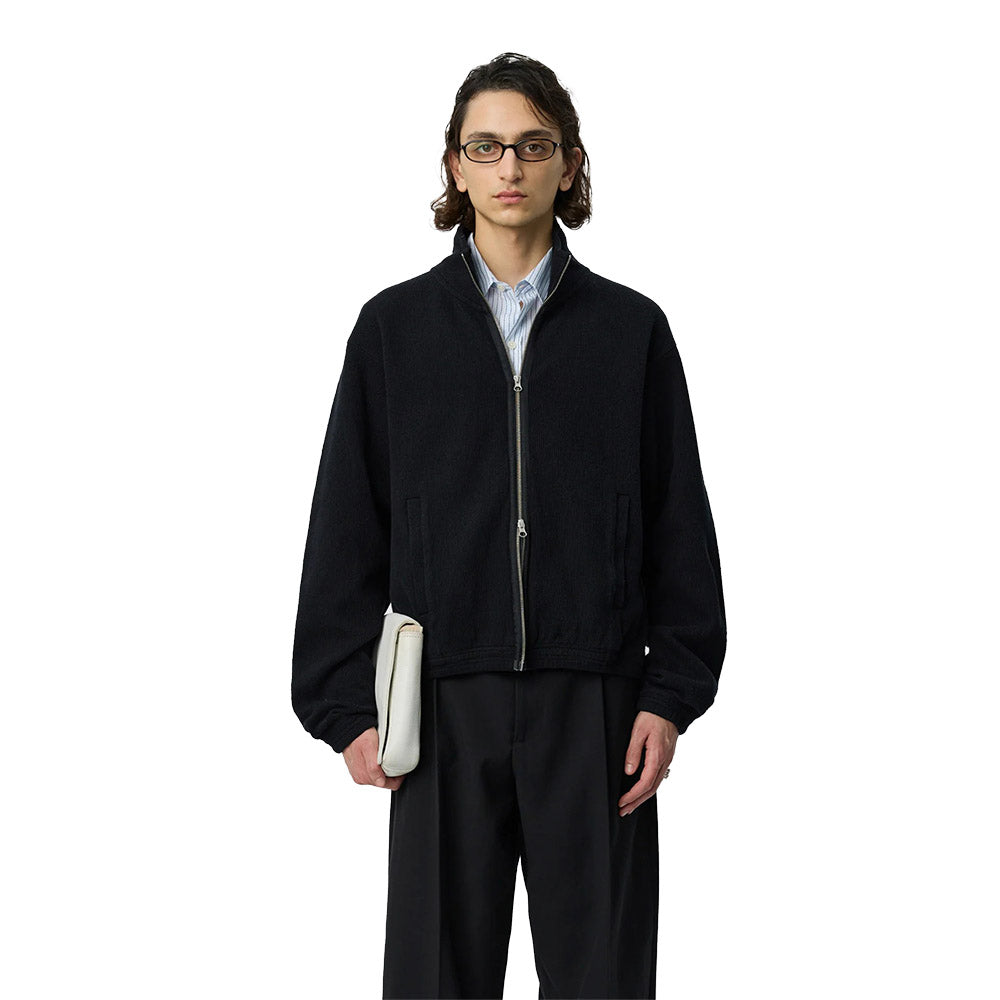 Felpa mfpen Covet Full Zip Black – indossata vista frontale