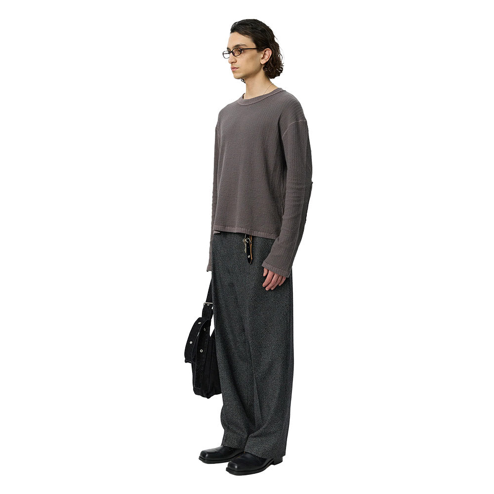 Maglione mfpen Reverse Rib Sweater Murkey Grey – indossato vista posteriore