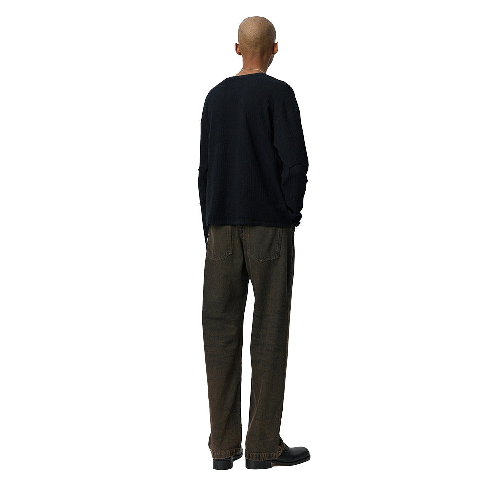 Maglione mfpen Reverse Rib Sweater Black – indossato vista posteriore
