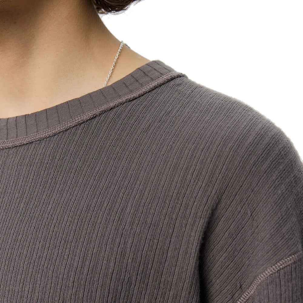 Maglione mfpen Reverse Rib Sweater Murkey Grey – dettaglio del colletto