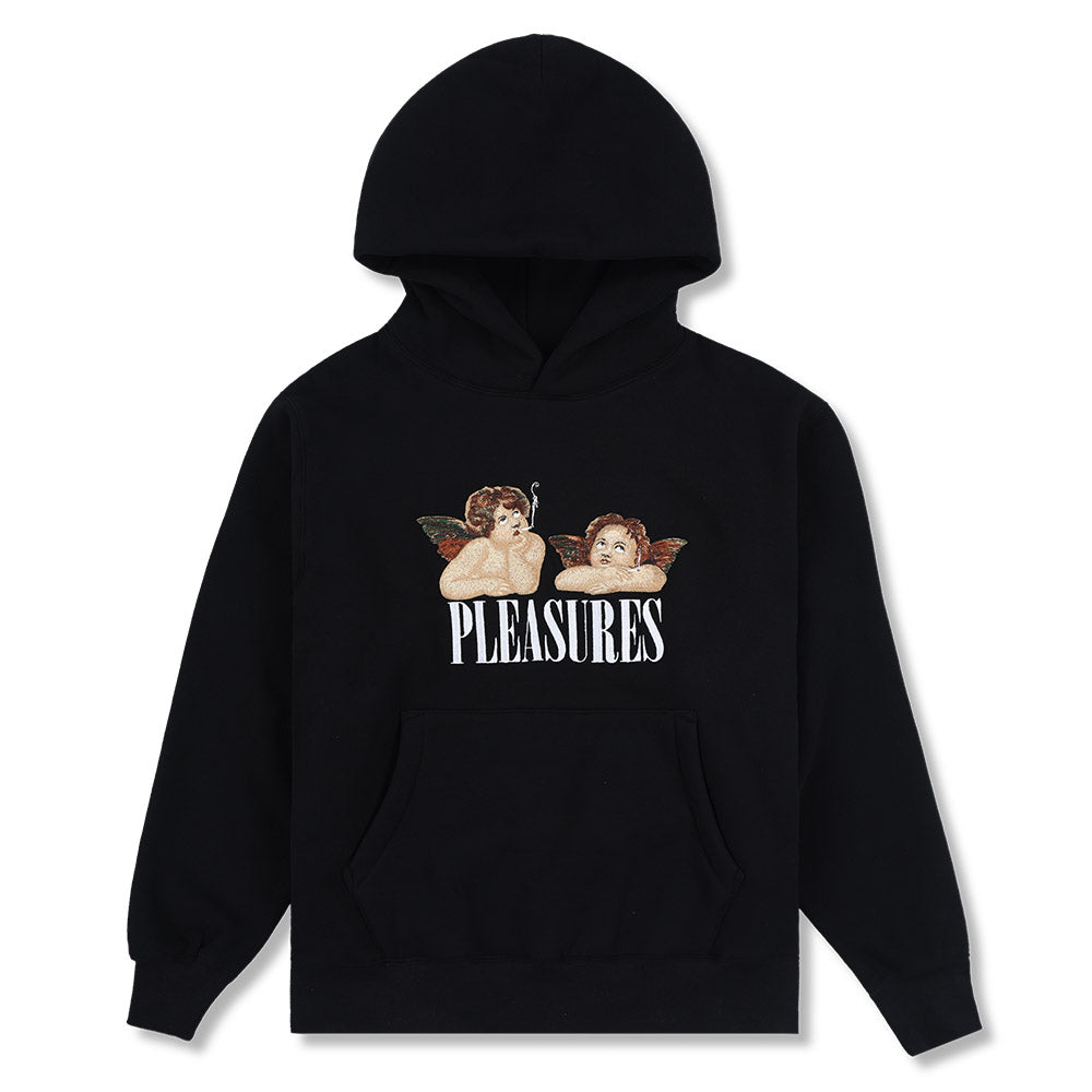 Felpa con cappuccio PLEASURES Dynamic Hoodie Black – vista frontale