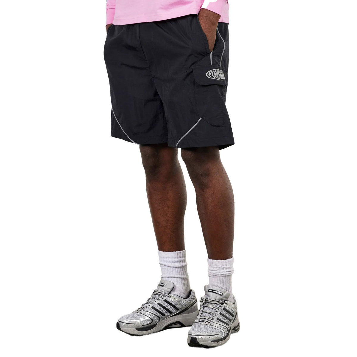Short PLEASURES Protection Active Shorts Black – indossati vista laterale
