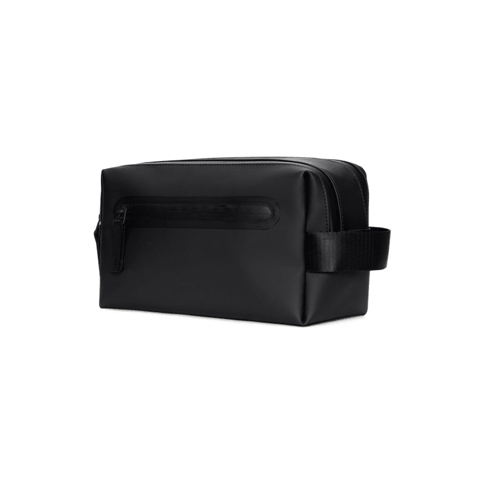 Beauty case Rains 2 Zip Wash Bag Black – vista di tre quarti