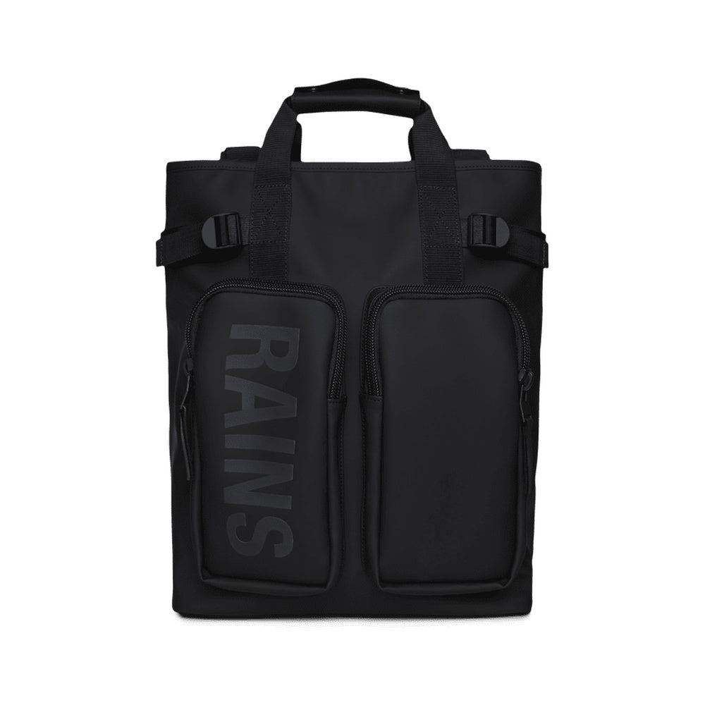 Zaino Rains Texel Tote Backpack Black – vista frontale