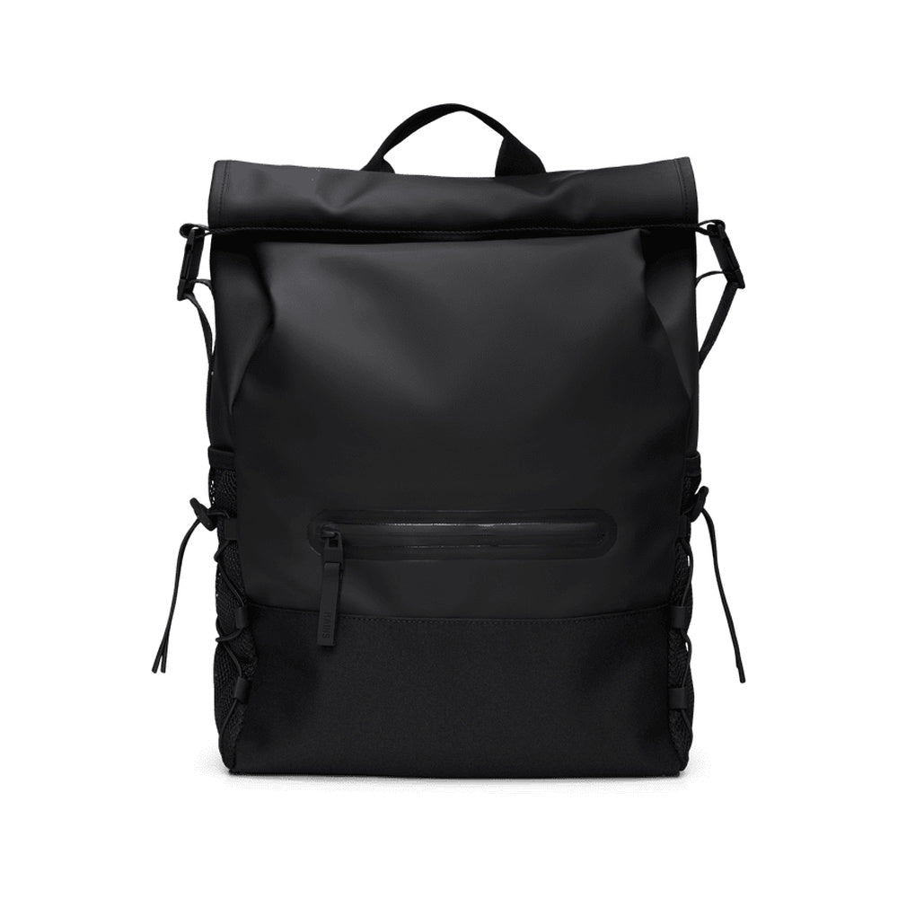 Zaino Rains Trail Mountaineer Rolltop Black – vista frontale