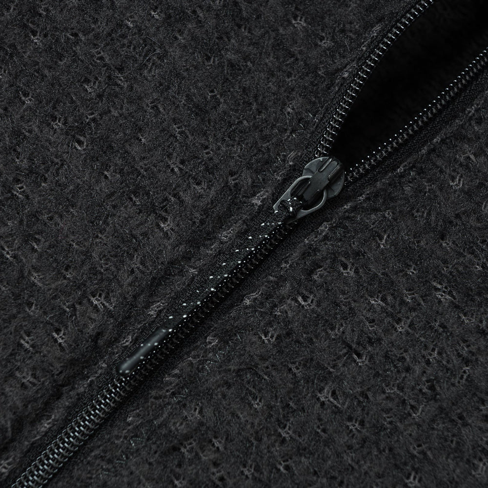 Maglia Satisfy FuzzFleece AD Half-Zip Phantom – dettaglio della zip