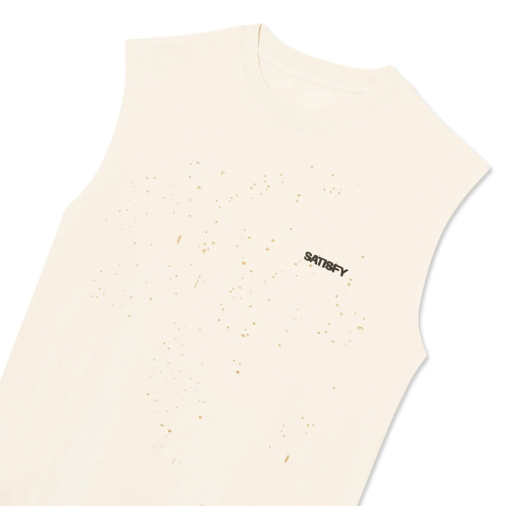 Canotta Satisfy MothTech Muscle Tee Aged Ecru – dettaglio dei fori MothTech