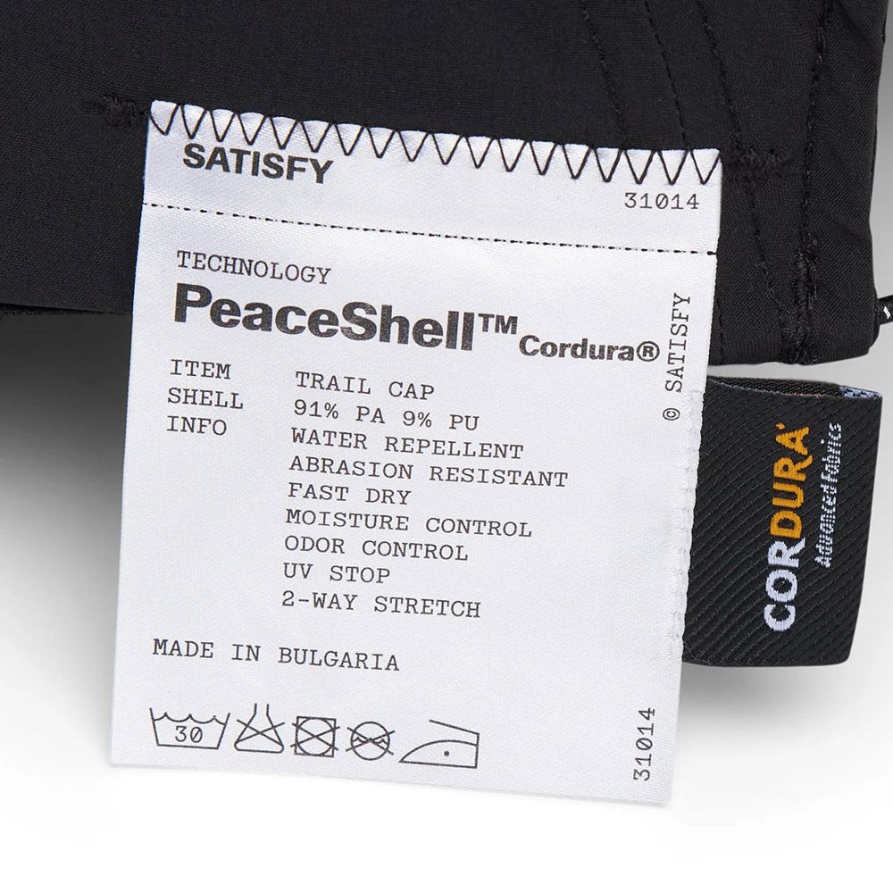 Cappellino Satisfy PeaceShell Cordura Trail Cap Black – dettaglio
