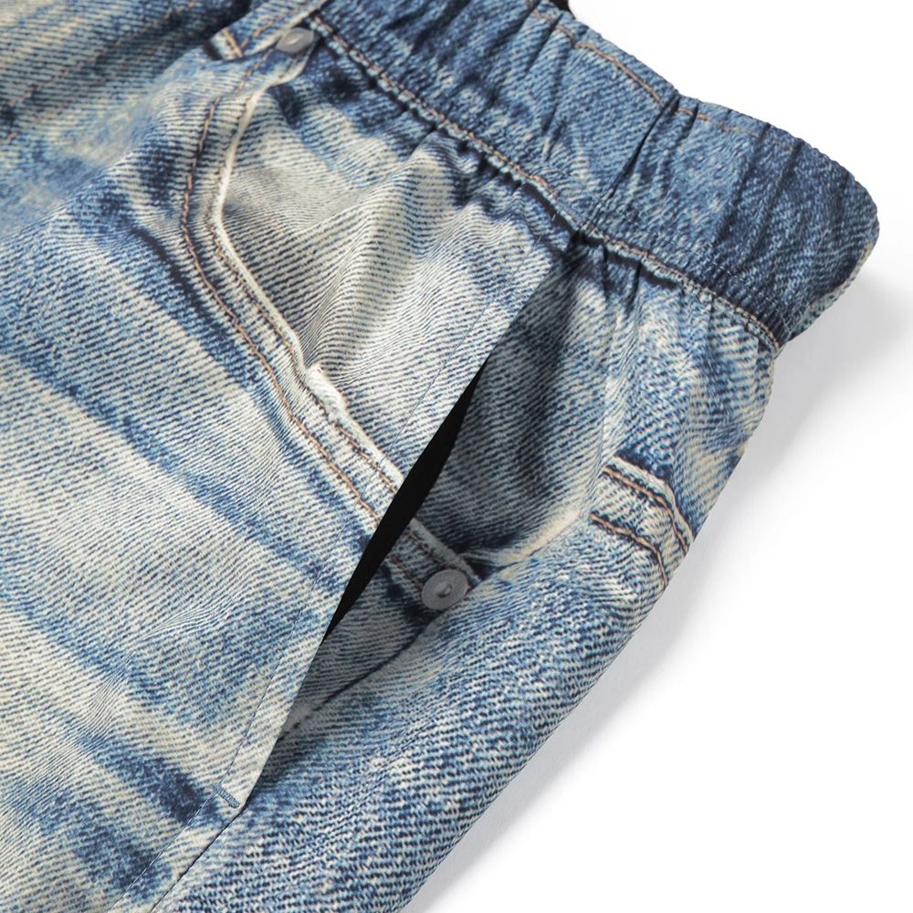Satisfy AmbientWarp 5" Unlined Shorts Digital Denim – front pocket detail