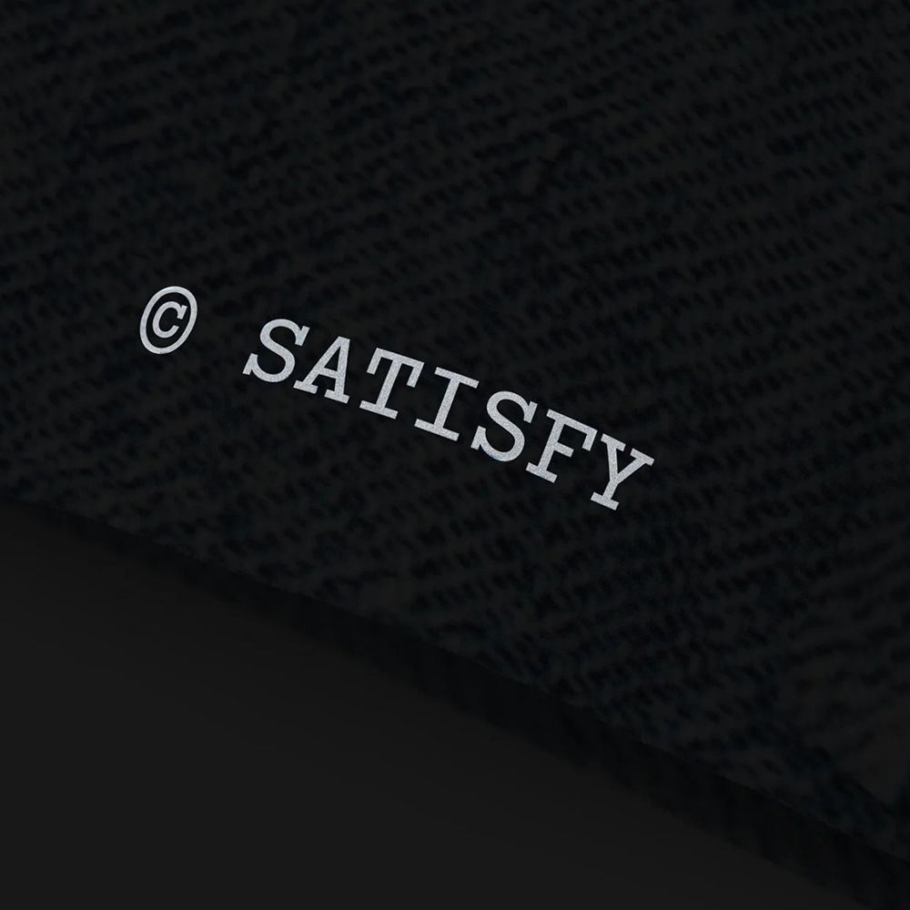 Satisfy AmbientWarp 5" Unlined Shorts Digital Denim – reflective logo detail