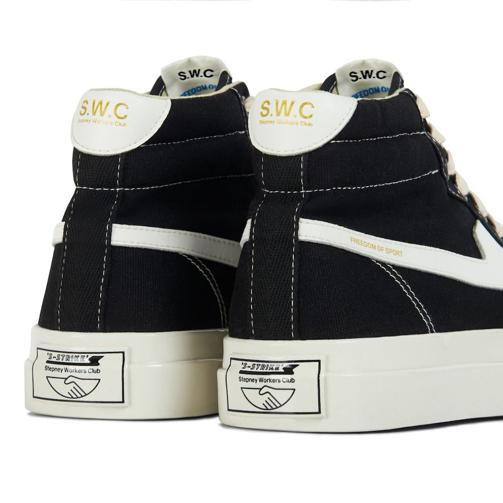 Sneaker Stepney Workers Club Varden S-Strike Canvas Black/White – vista posteriore