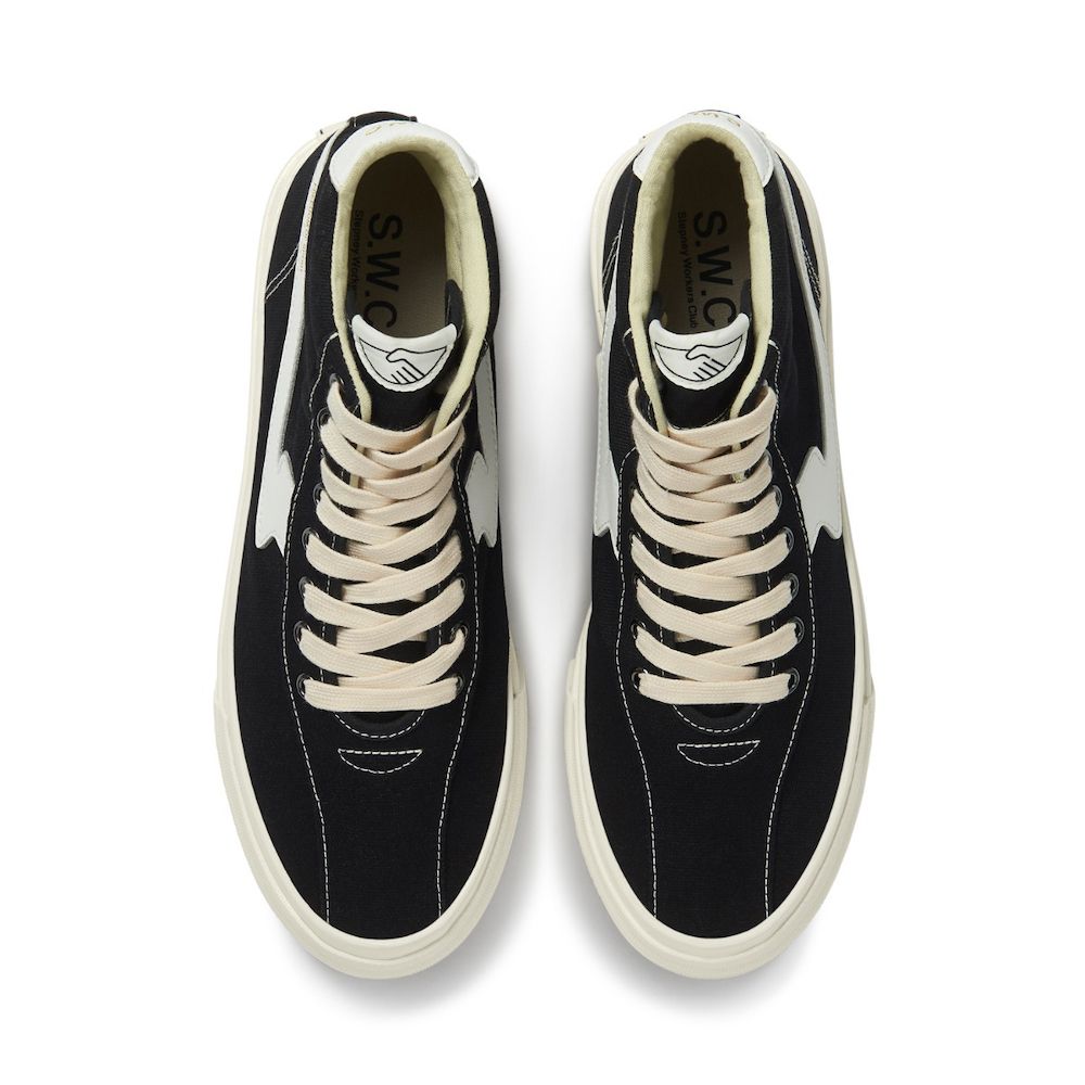 Sneaker Stepney Workers Club Varden S-Strike Canvas Black/White – vista dall'alto