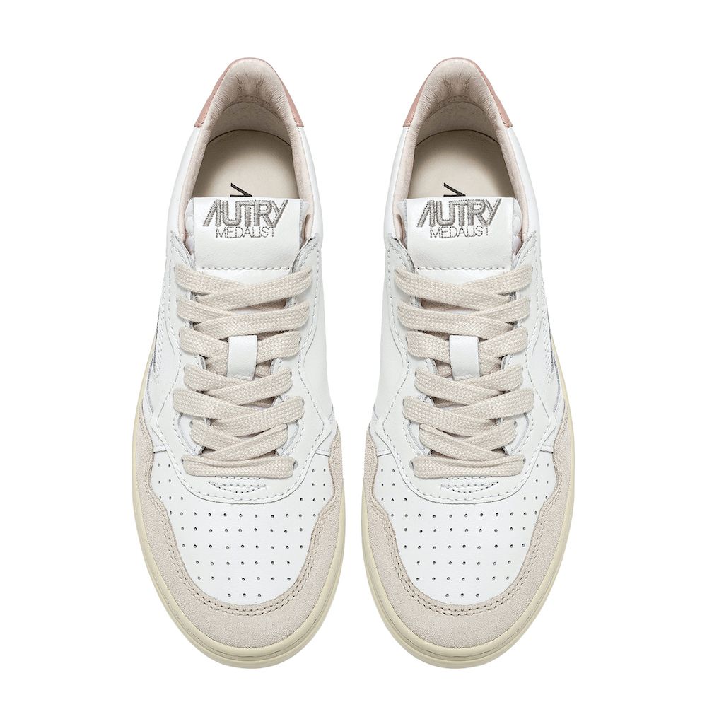 Sneaker Autry Medalist Low Woman Leather/Suede White/Pow – vista dall'alto