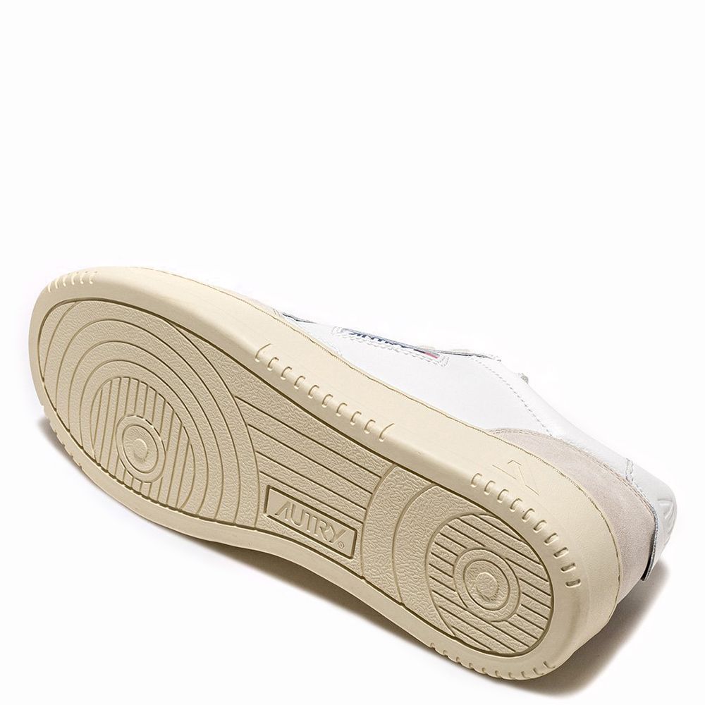 Sneaker Autry Medalist Low Man Leather/Suede White/Beige – suola in gomma