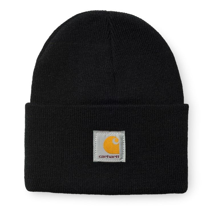 Berretto Carhartt WIP Acrylic Watch Hat Black – vista frontale
