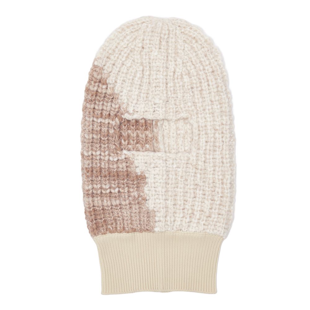Passamontagna Gaia Segattini Knotwear x FLAT shop Balaclava White – vista frontale