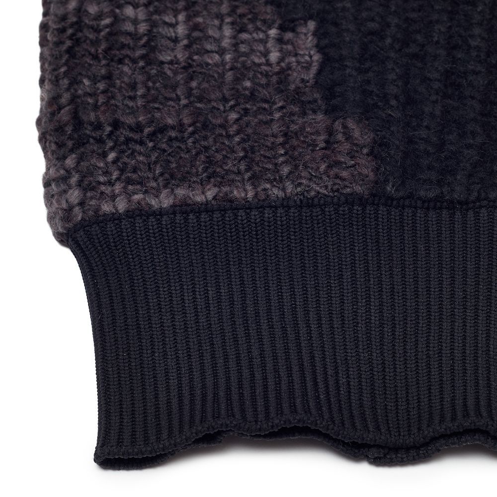 Passamontagna Gaia Segattini Knotwear x FLAT shop Balaclava Black – dettaglio del collo a costine
