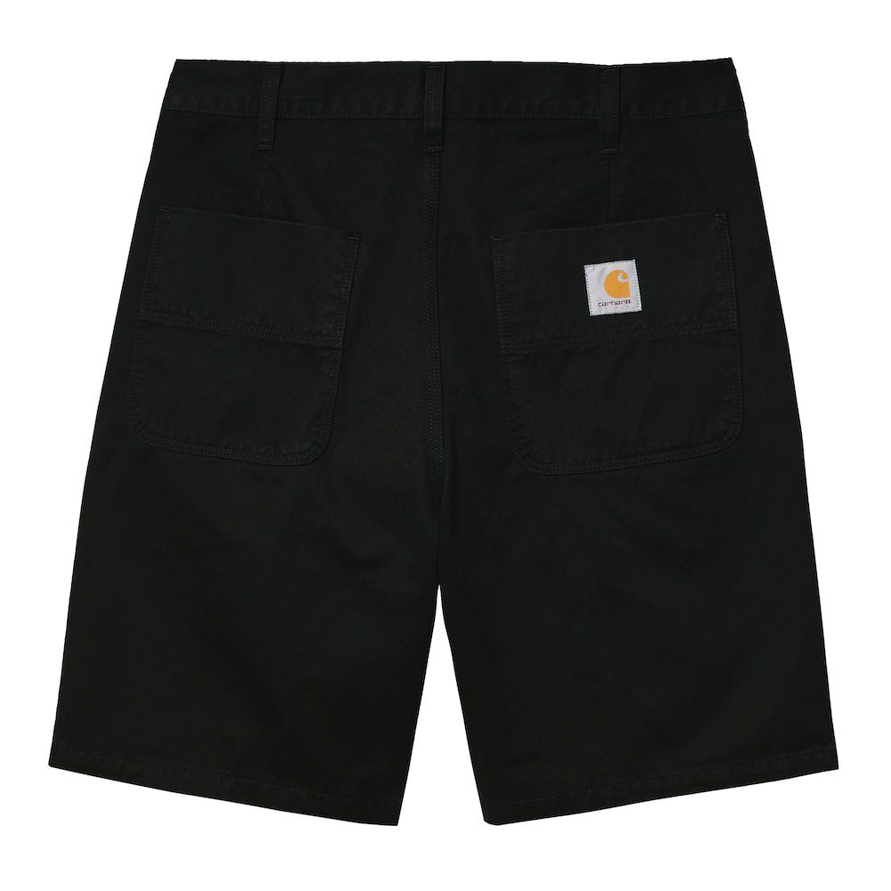 Short Carhartt WIP Abbott Short Black Stone Washed – vista posteriore