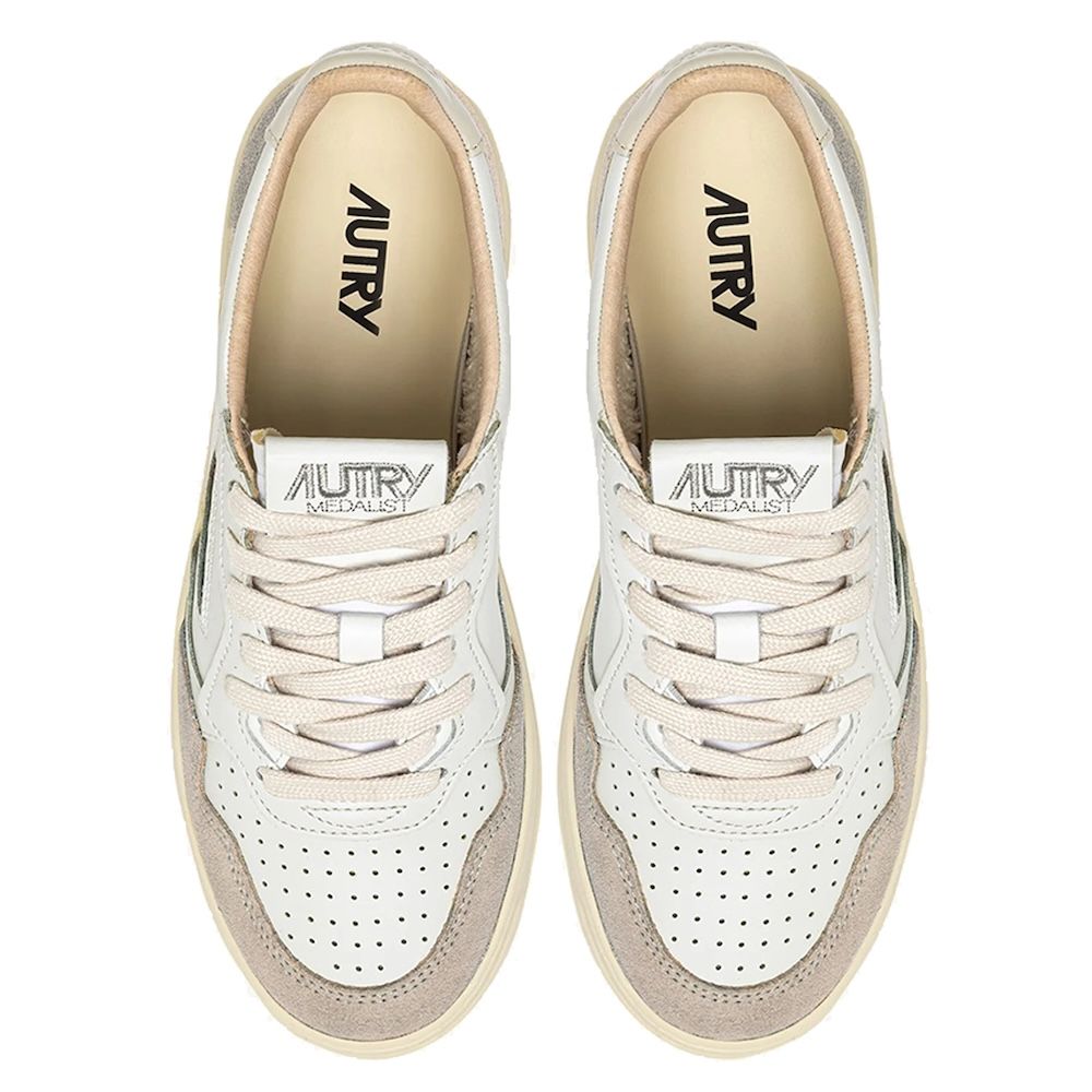 Sneaker Autry Medalist Low Man Leather/Suede White/Pelican – vista dall'alto
