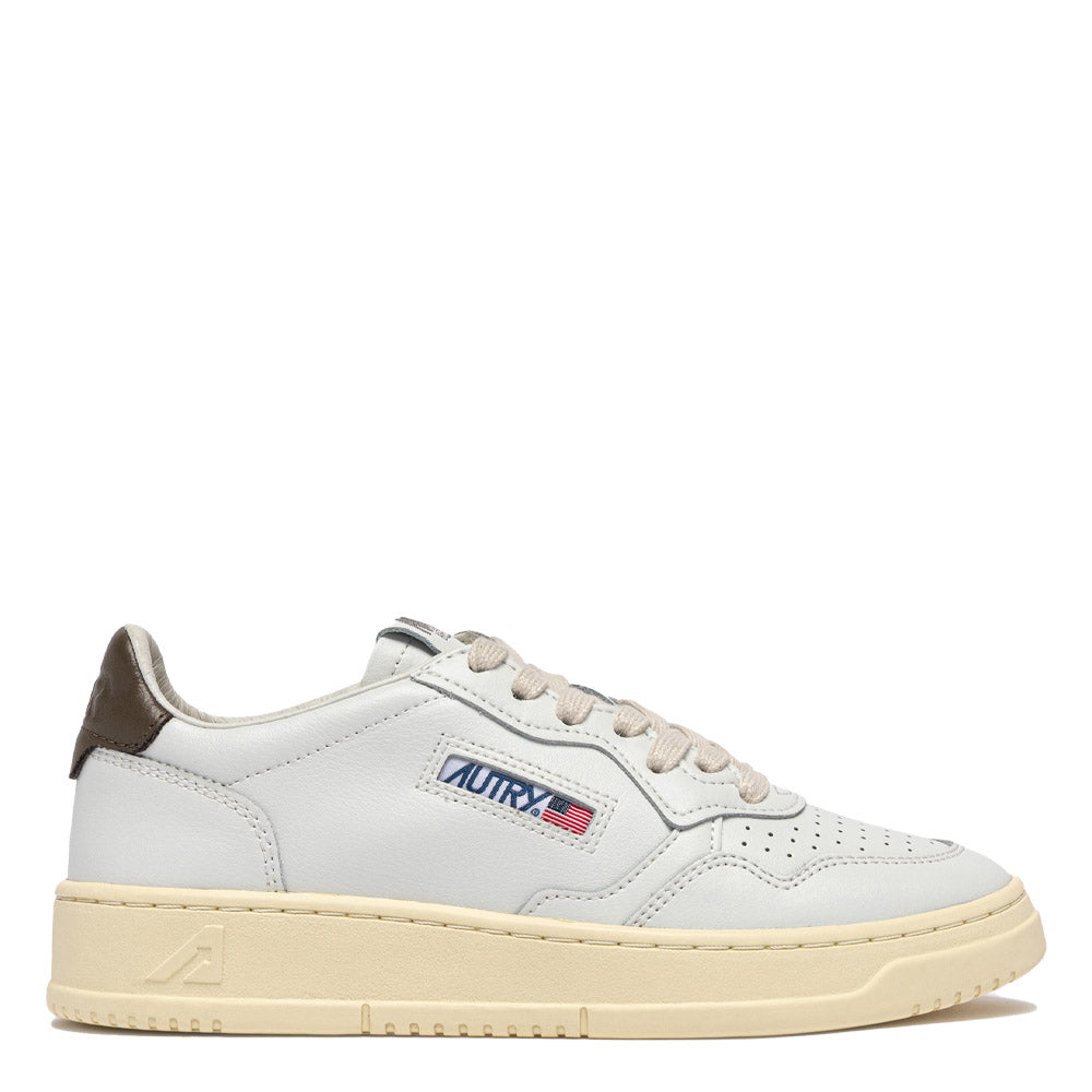 Sneaker Autry Medalist Low Man Leather White/Chocolate – vista laterale