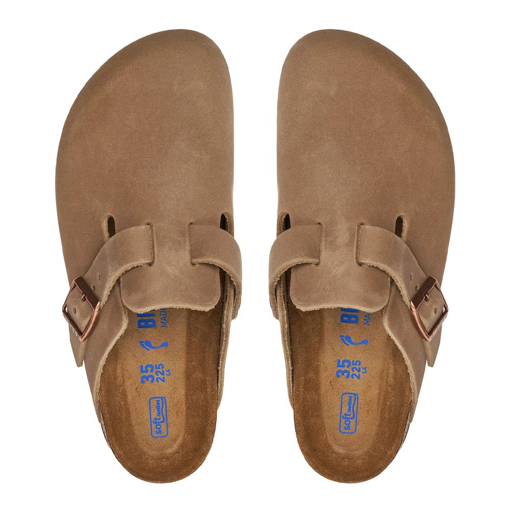 Zoccolo Birkenstock Boston Soft Footbed in nabuk oliato Tobacco Brown