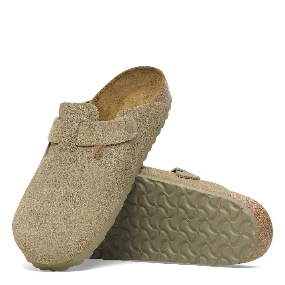 Zoccolo Birkenstock Boston in pelle scamosciata Faded Khaki – vista della suola