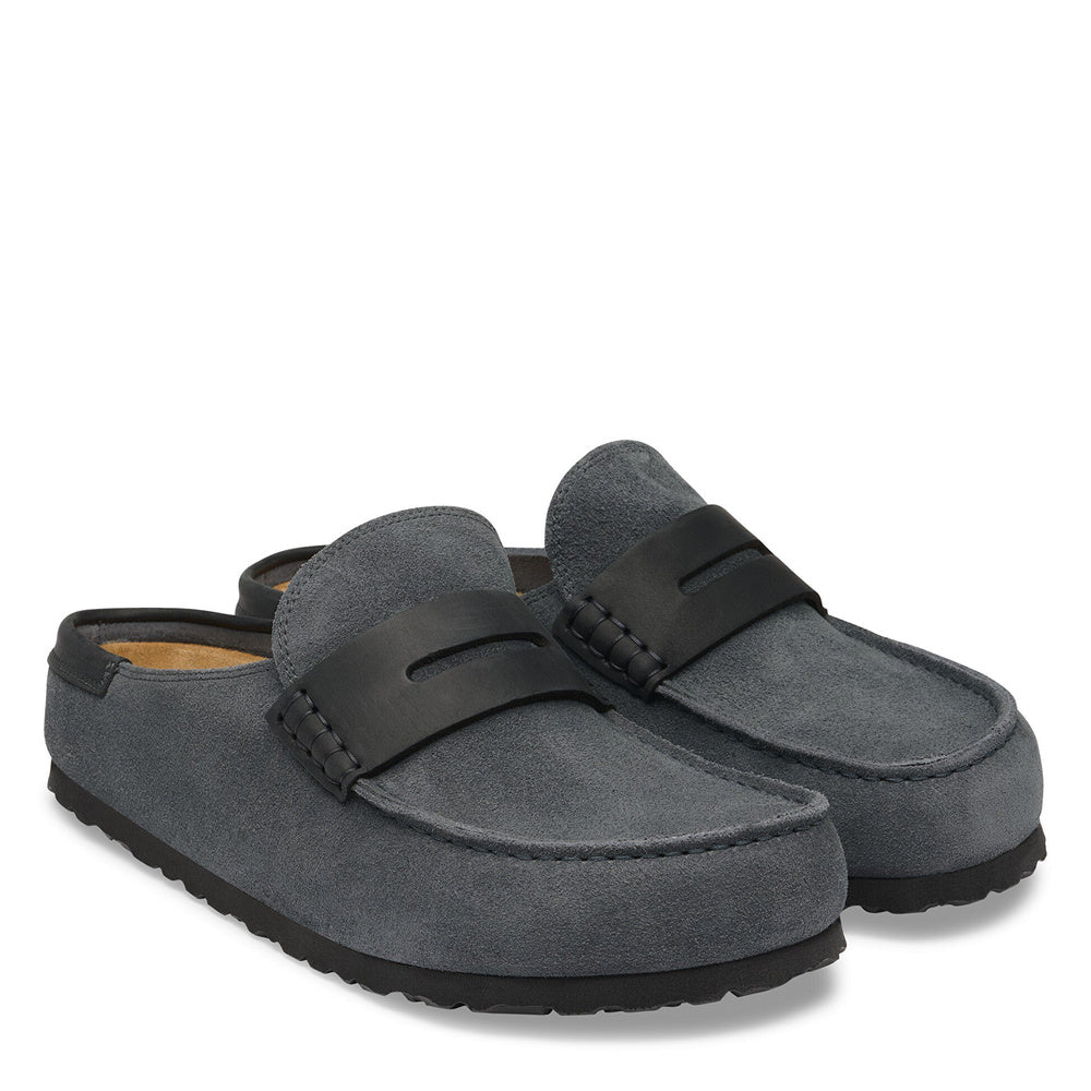 Zoccolo Birkenstock Naples Wrapped in pelle mista Charcoal – coppia, vista di tre quarti