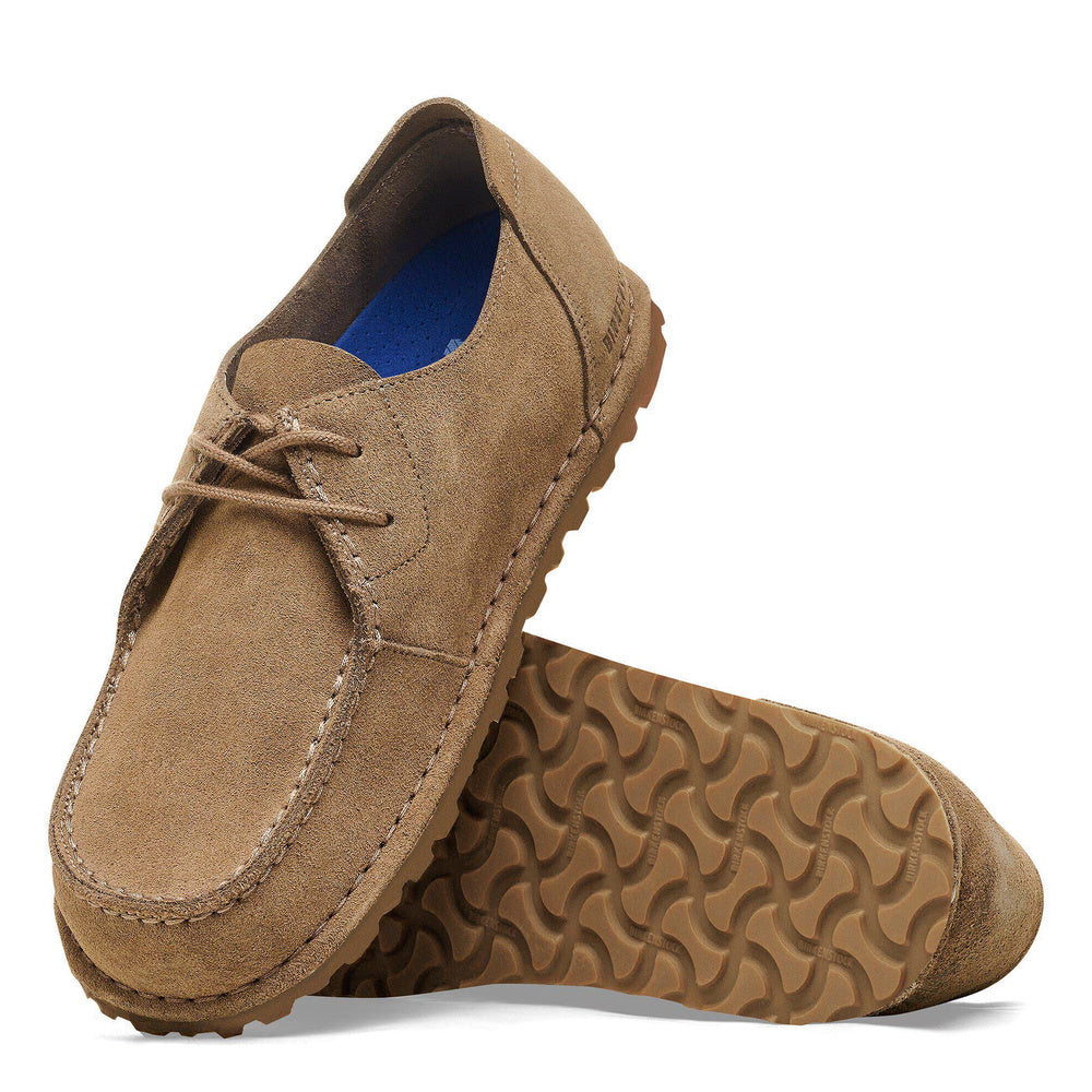 Scarpa Birkenstock Utti Lace Man in pelle scamosciata Gray Taupe – vista della suola