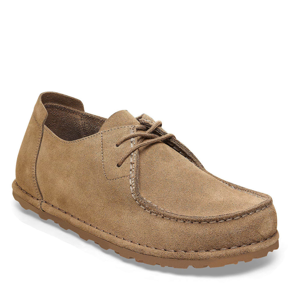 Scarpa Birkenstock Utti Lace Woman in pelle scamosciata Gray Taupe – vista di tre quarti