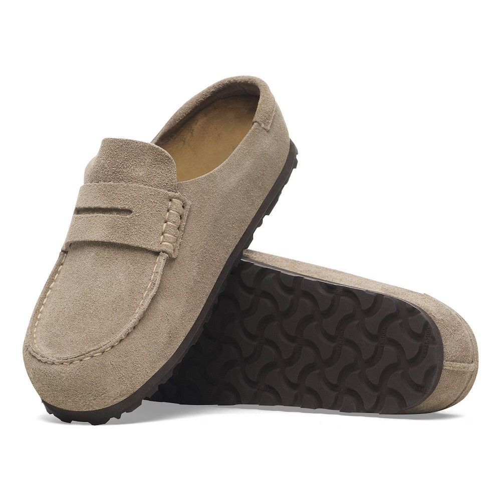 Zoccolo Birkenstock Naples Wrapped in pelle scamosciata Taupe – vista della suola